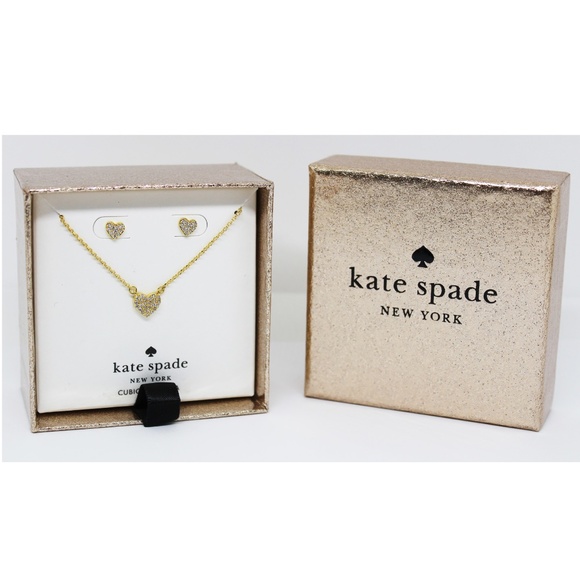 kate spade Jewelry - NWT Kate Spade dainty hearts earrings and necklace boxed set